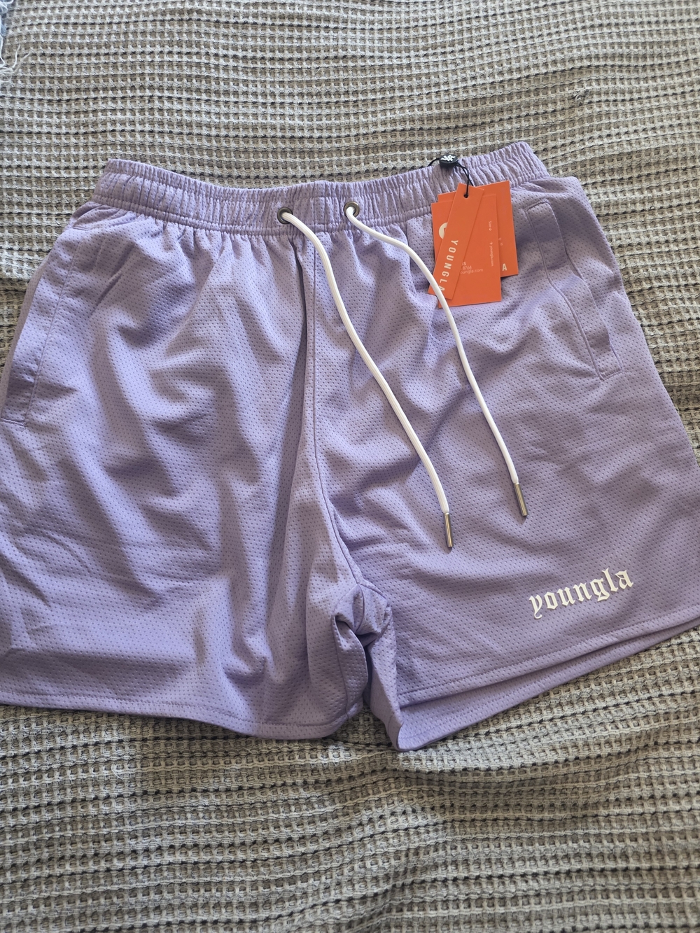 YoungLA Lavender Mesh Athletic Shorts for Women